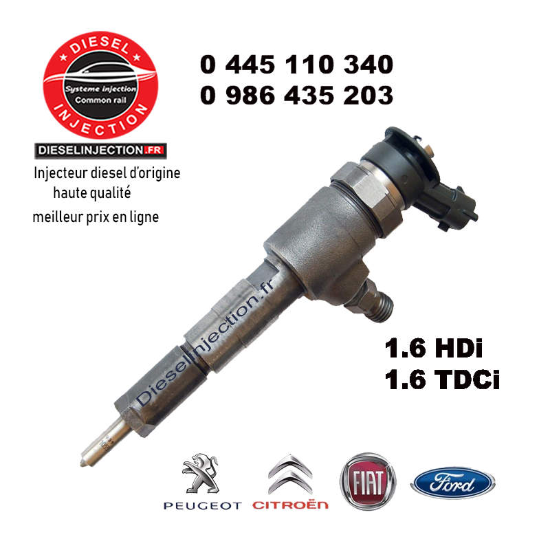 Injecteur Bosch 0445110340 1.6L Reconditionné0445110340 0986435203
